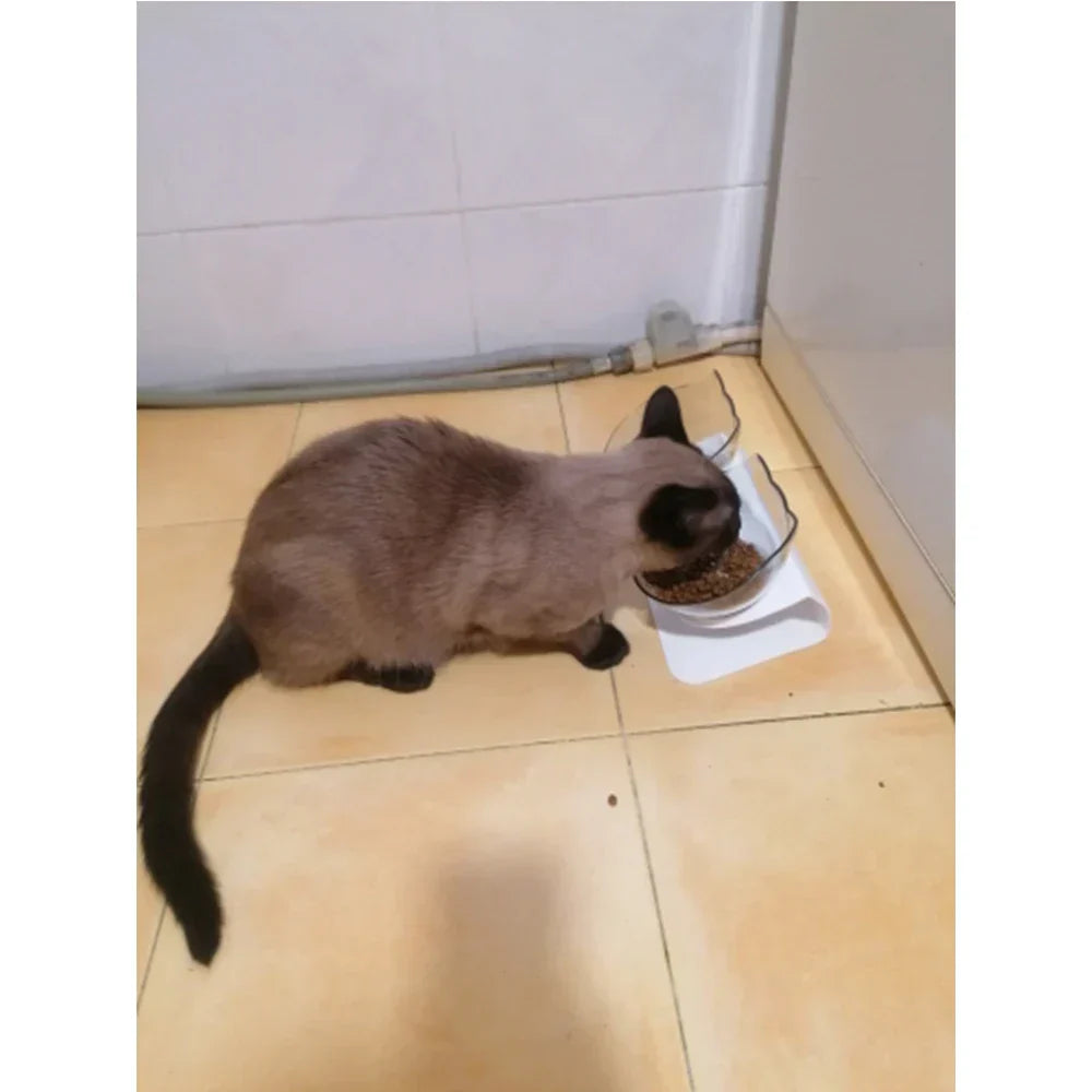 Ergonomic Double Pet Bowl Set – Non-Slip, Raised Stand for Dogs & Cats