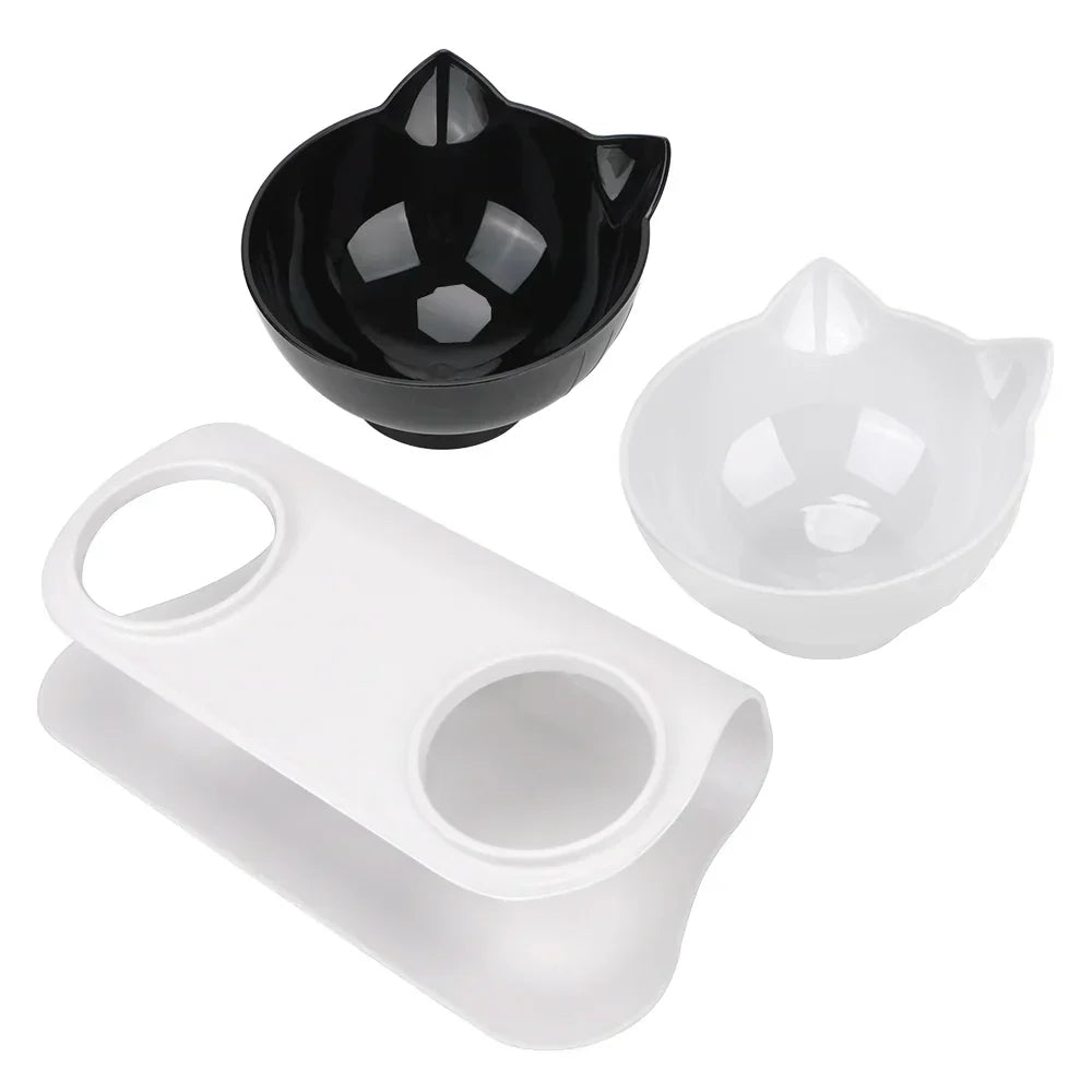 Ergonomic Double Pet Bowl Set – Non-Slip, Raised Stand for Dogs & Cats