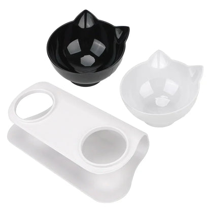 Ergonomic Double Pet Bowl Set – Non-Slip, Raised Stand for Dogs & Cats