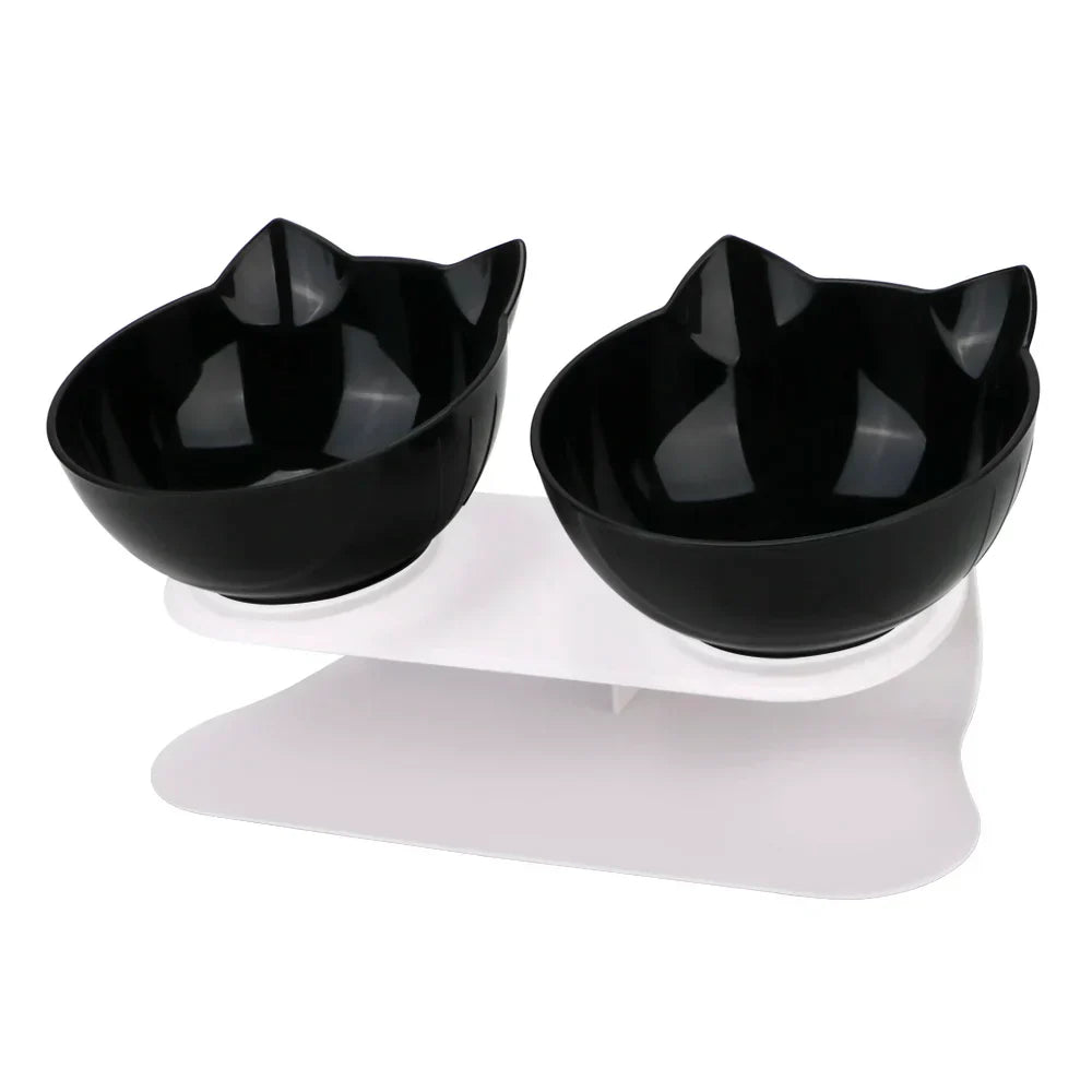 Ergonomic Double Pet Bowl Set – Non-Slip, Raised Stand for Dogs & Cats