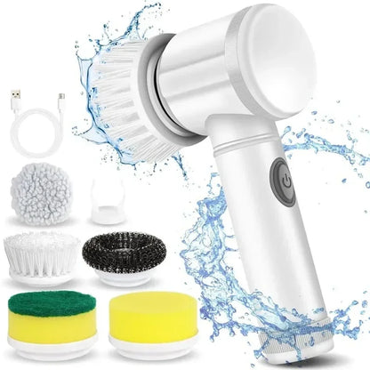 Electric Spin Scrubber – Power Cleaning Brush with 5 Replaceable Heads