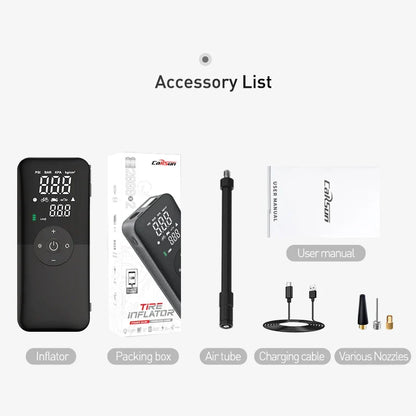 Rechargeable Tire Inflator – Digital Cordless Air Pump for Cars & Bikes