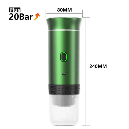 Wireless Electric Portable Espresso Coffee Machine – 3-in-1 for Car, Home & Camping